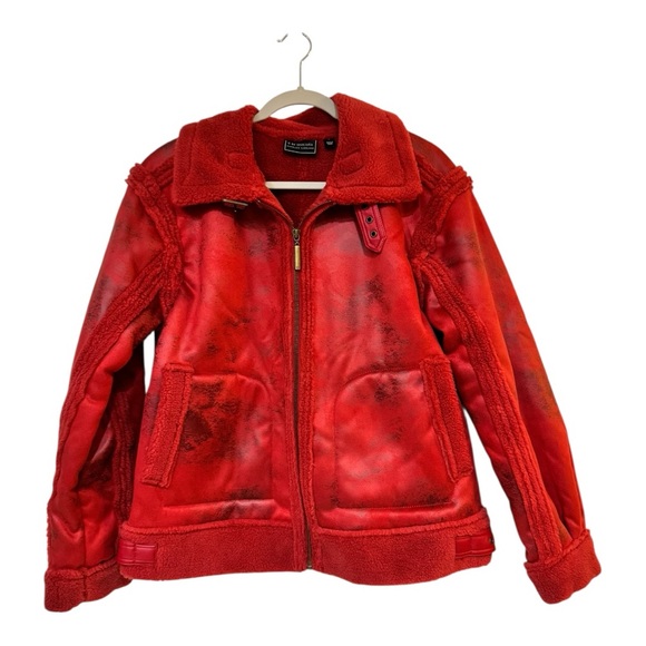 G by Giuliana Black Label Faux Suede and Shearling Zip-Front Coat Medium NWOT - Picture 2 of 14